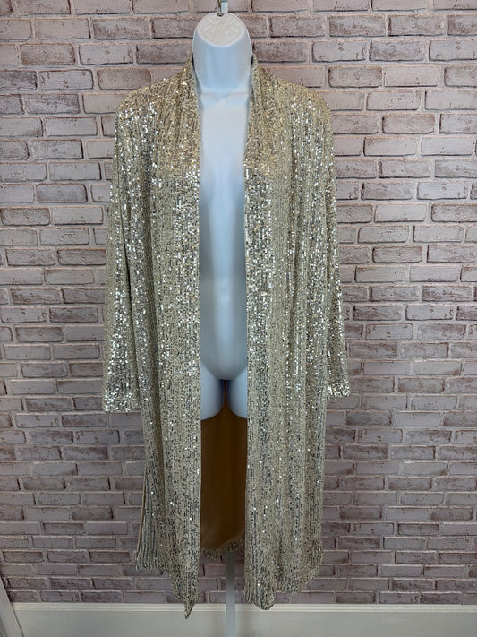 BB Dakota Sequin Duster, Silver, XS, Used - Excellent