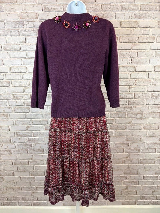 Cynthia Steffe Matching Clothing Set – Vintage Cynthia Steffe Cashmere & Silk Matching Clothing Set, Purple multi, Medium/10, Used - Excellent [Live 2.15]
