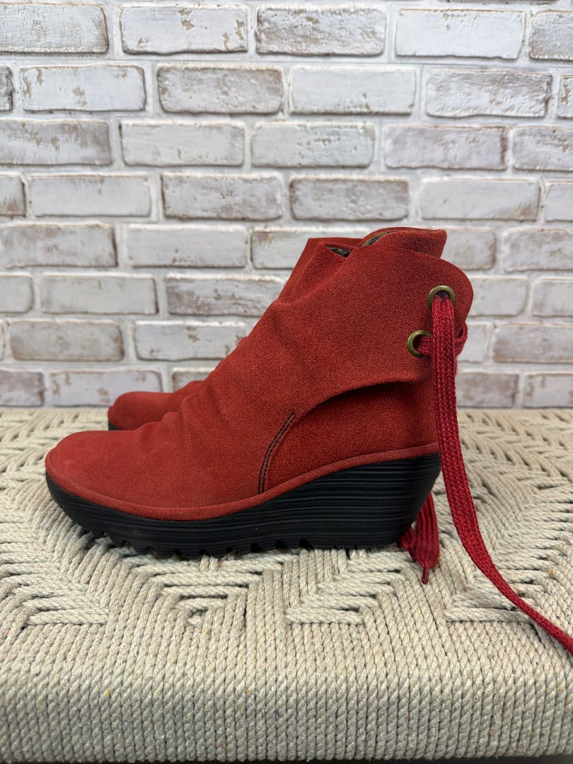 Fly London Boots, Red, 38, Used - Good
