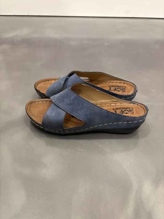 Soft comfort Sandals, Blue, 7.5, Used - Good