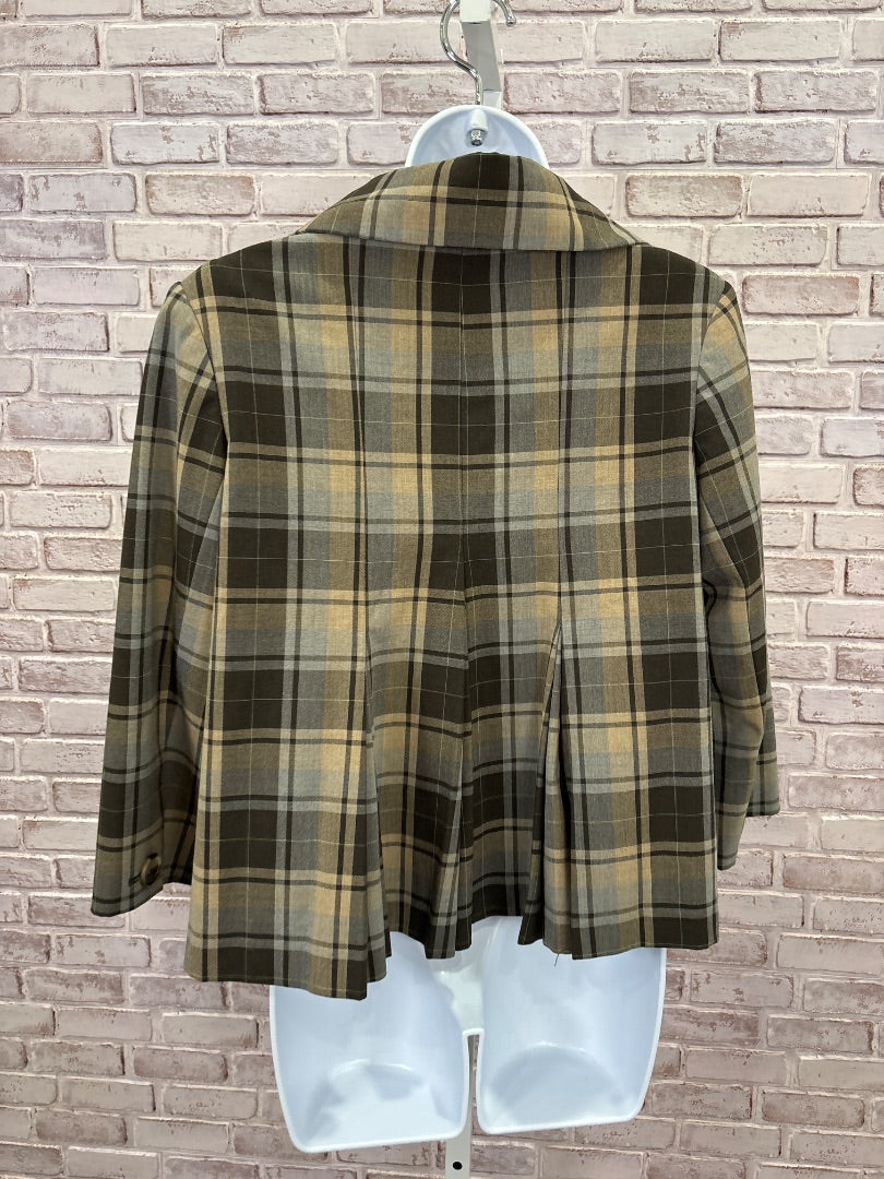 Isaac Mizrahi Jacket, Brown plaid, 14, Used - Good
