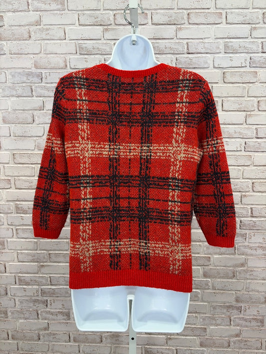 Ann Taylor Sweater, Red plaid, Small, Used - Good
