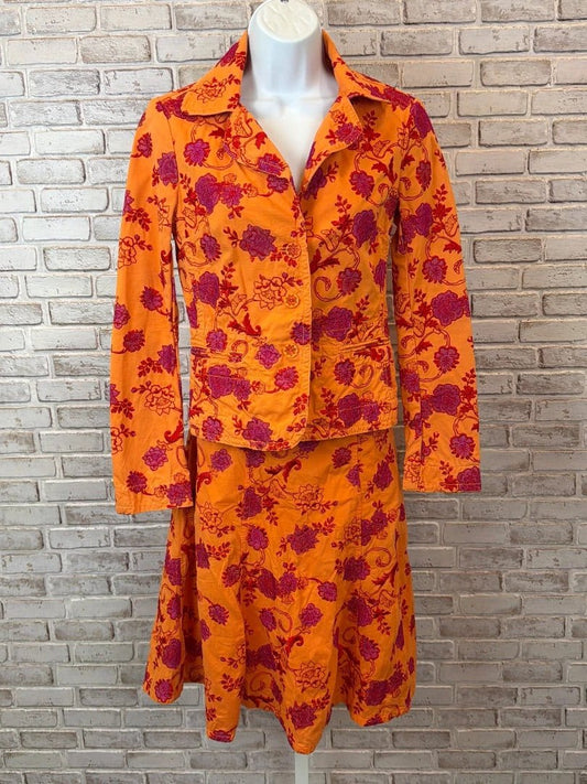 Johnny Was Two-Piece Set – Orange/Pink, Size XS – Excellent Condition