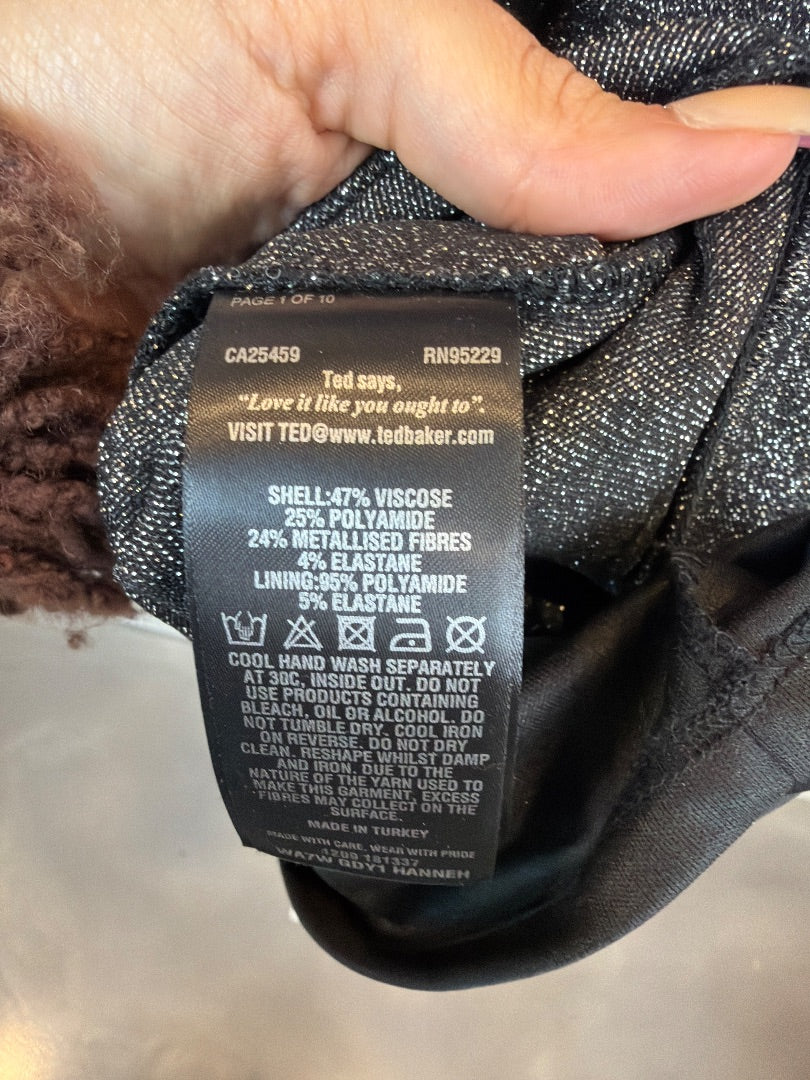 Ted Baker Dress, Black/silver, 3, New With Tags