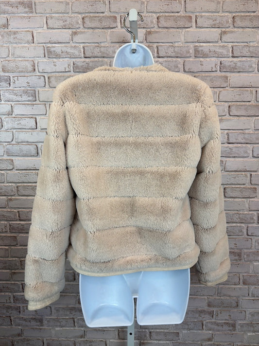 Eliza J Faux Fur Jacket, Beige, XS, Used - Excellent