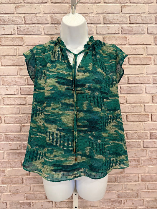 Rachel Roy Shirt, Green multi, Small, Used - Good