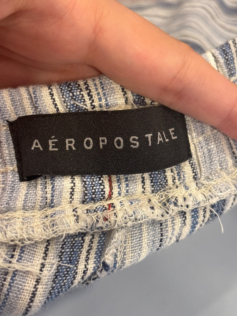 Aeropostale Shorts, Blue/white stripes, Large, Used - Good