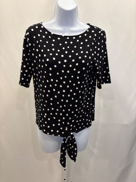 Chicos Shirt, Black/white polka dots, Medium