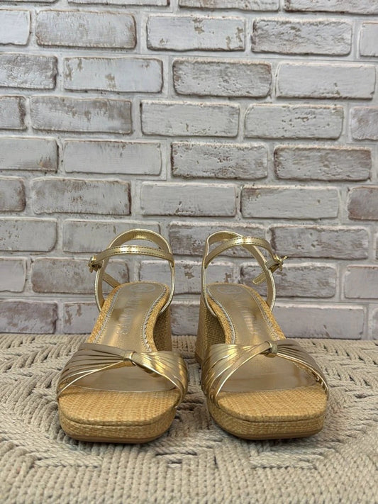 Sam & Libby Heels – Gold, Size 8.5 – Excellent Condition