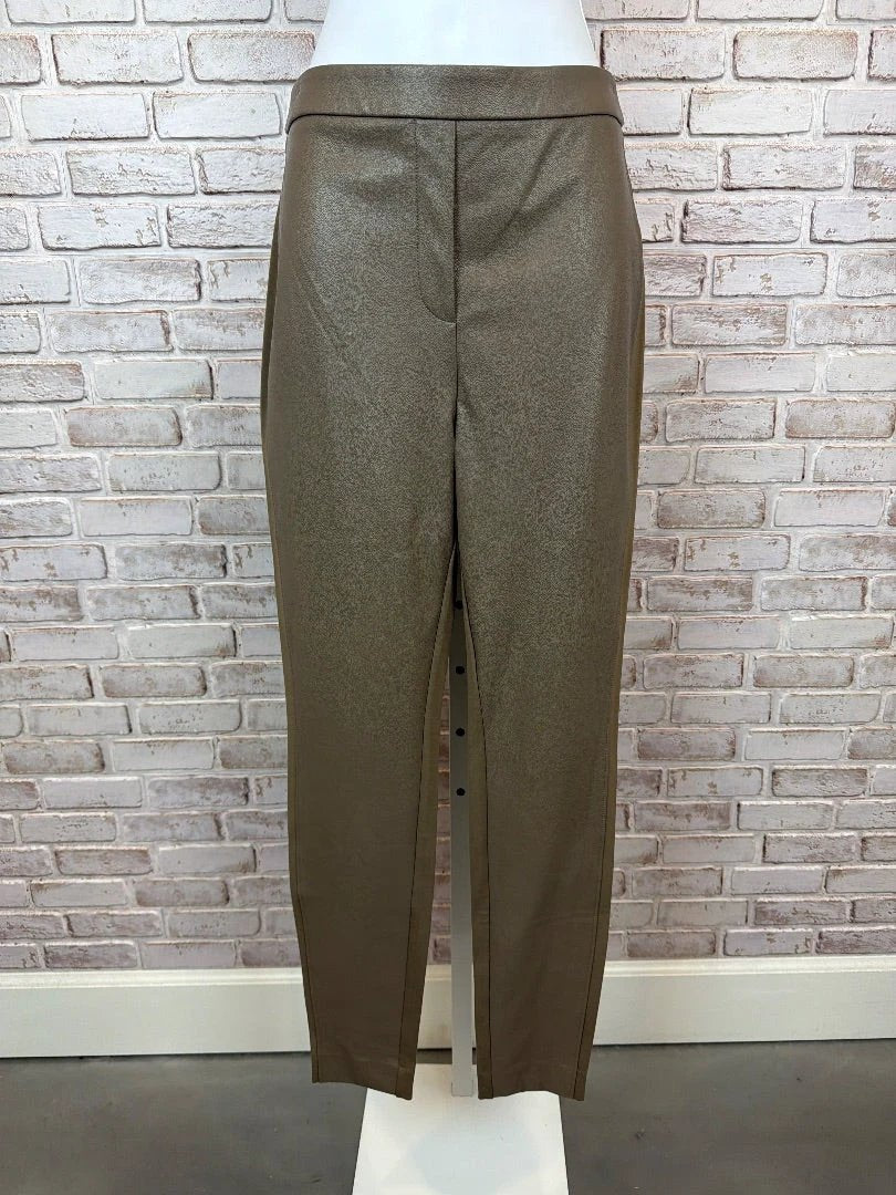 Chicos Bottom - Pants – Chicos Faux Leather Ankle Legging Pants, Beige, 8, New With Tags