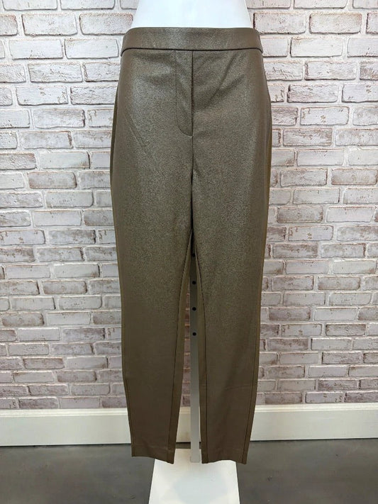 Chicos Bottom - Pants – Chicos Faux Leather Ankle Legging Pants, Beige, 8, New With Tags