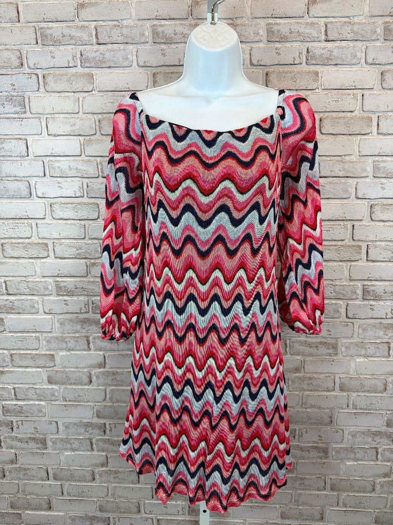 Trina Turk Dress, Pink/navy multi, 8, Used - Excellent