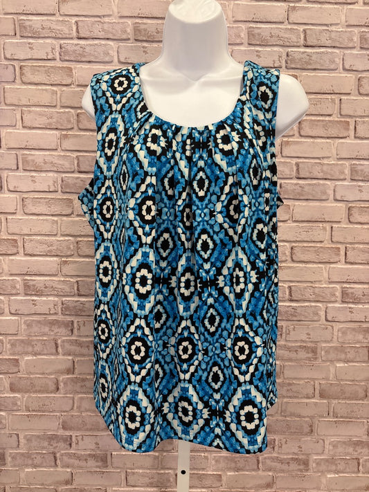 Jones Studio Shirt, Blue multi, Large, New With Tags