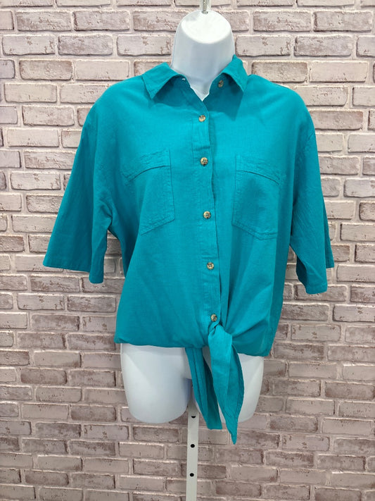 Sea Breeze of California Shirt, Teal, Medium, Used - Good