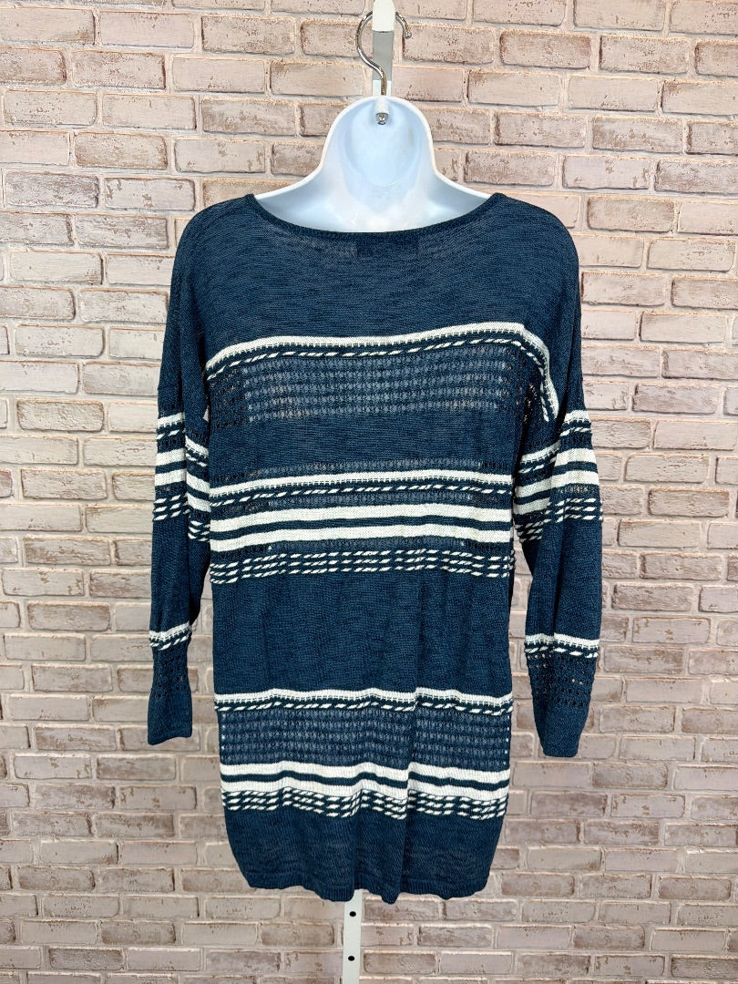 August Silk Sweater, blue/white, Large, Used - Good