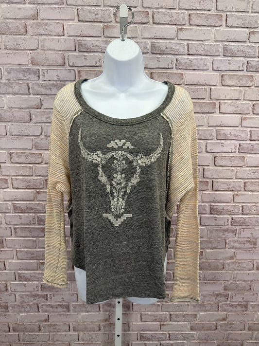 We the Free Shirt, Grey/beige, XS, Used - Good