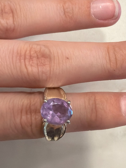 Various Sterling Ring, Silver/purple, 5.5, Used - Good