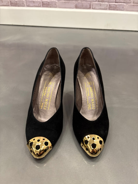Bruno Magli Heels, Black/Gold, 34, Used - Good