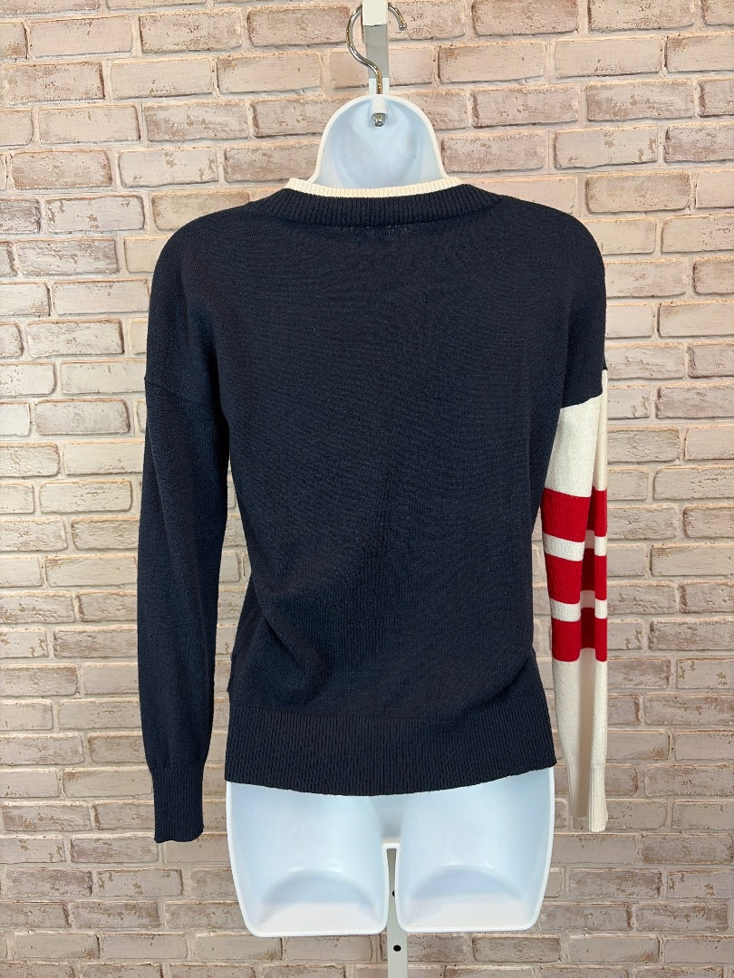 GG Blue Sweater, Navy/white/red, XS, Used - Good