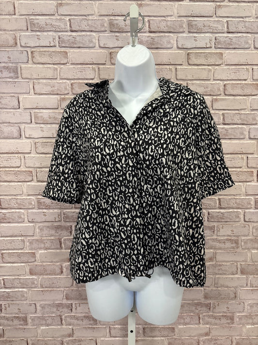 Chicos Shirt, Black/white, 0, Used - Good