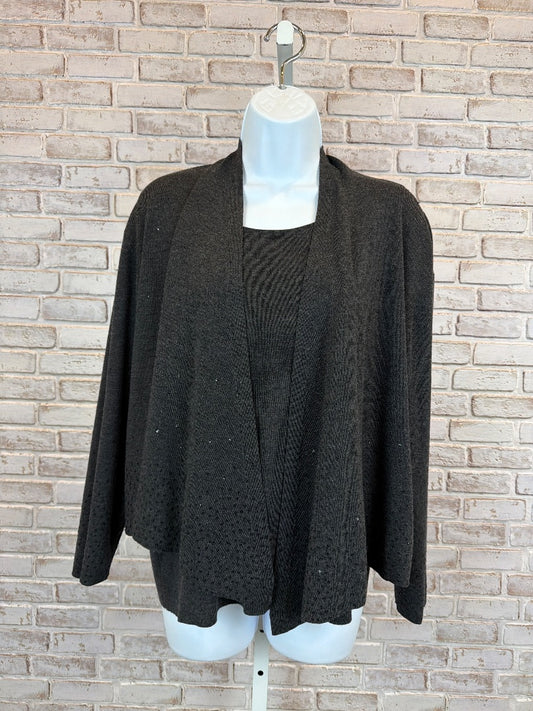 Eileen Fisher Merino Wool Cardigan & tank set, Grey, XL, Used - Excellent