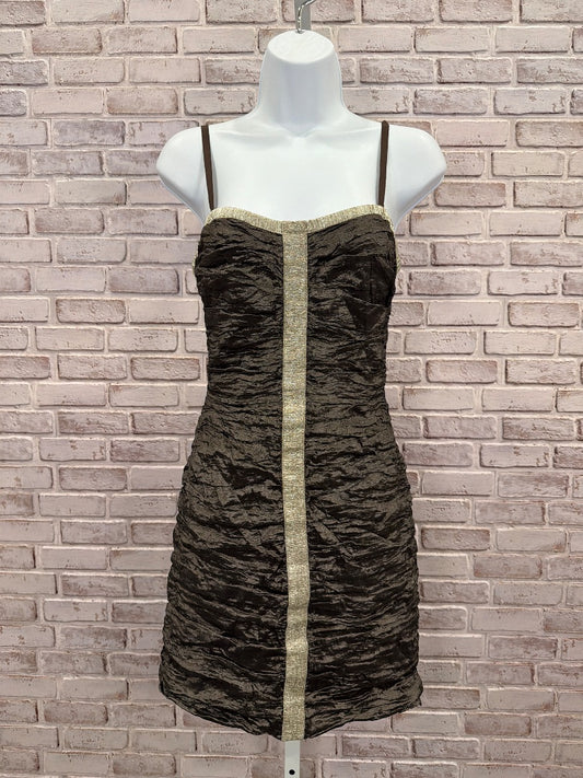 Bcbgmaxazria Dress, Brown multi, Small, Used - Good
