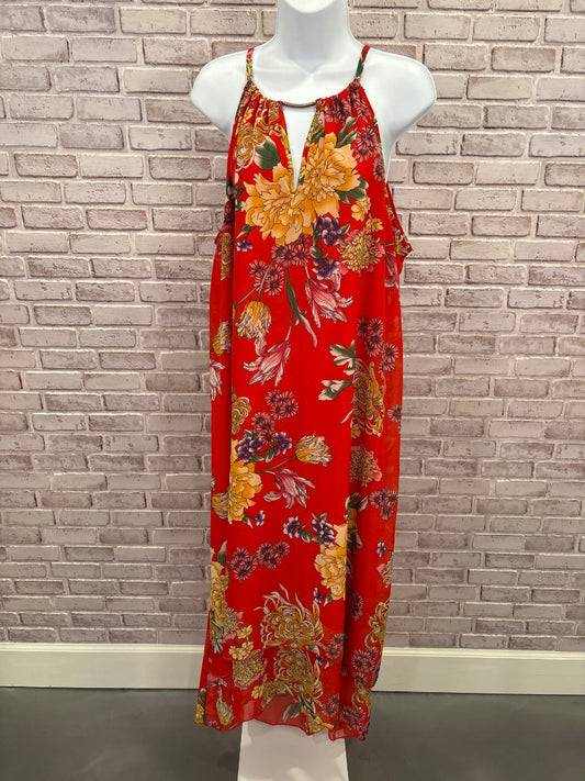 Mlle gabrielle Dress, Red floral, XL, Used - Good