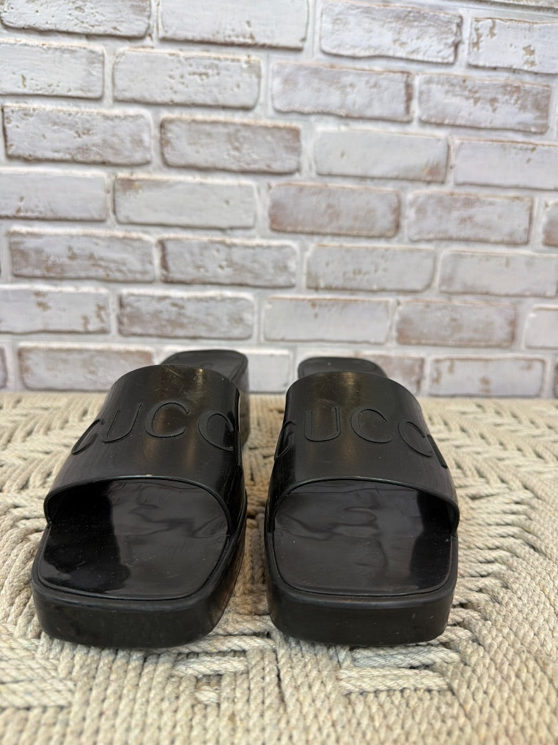Gucci Sandals, Black, 38, Used - Good