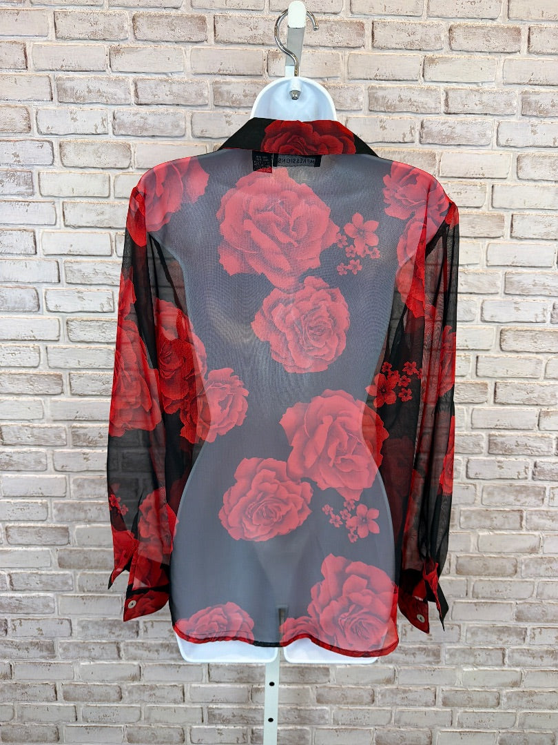 Impressions Blouse, Black/red, Small, Used - Excellent