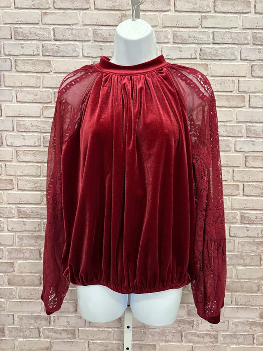 Free People Shirt, Burgundy, Large, Used - Good