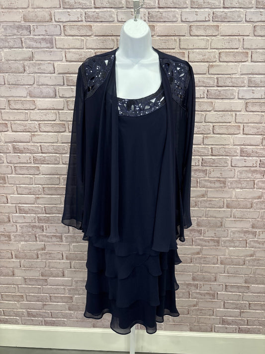 SL Fashions Dress, Navy, 16, New With Tags