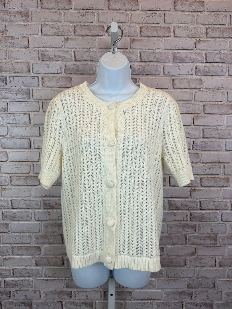 Cabi Cardigan, White, Medium, Used - Good