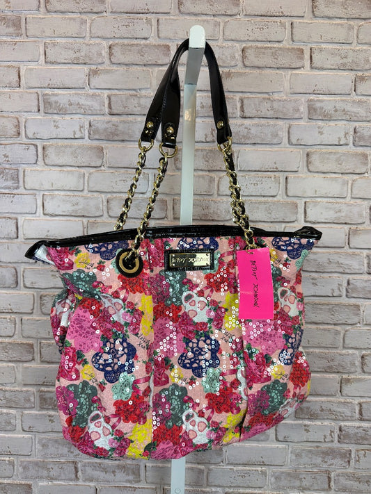 Betsy Johnson Tote, Pink multi, One Size, New With Tags
