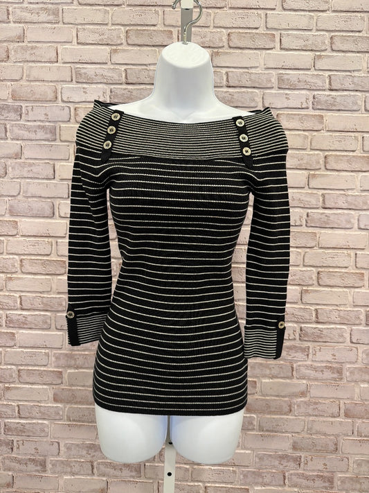 White House Black Market Shirt, Black/white stripes, Small, Used - Good