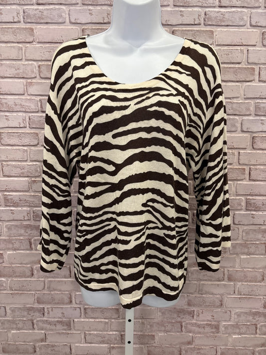 Peck & Peck Shirt, White/brown, Large, Used - Good