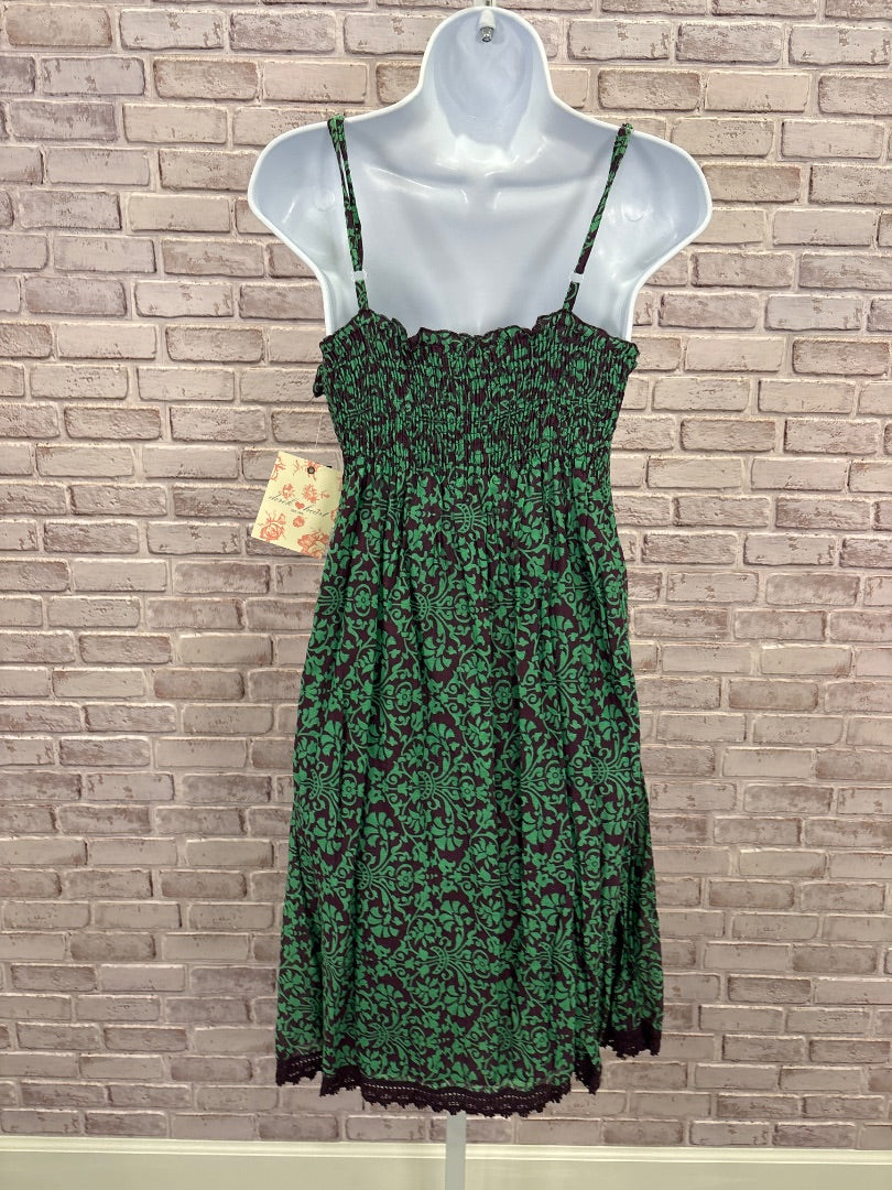 Derek Heart Dress, Green/purple, Large, New With Tags