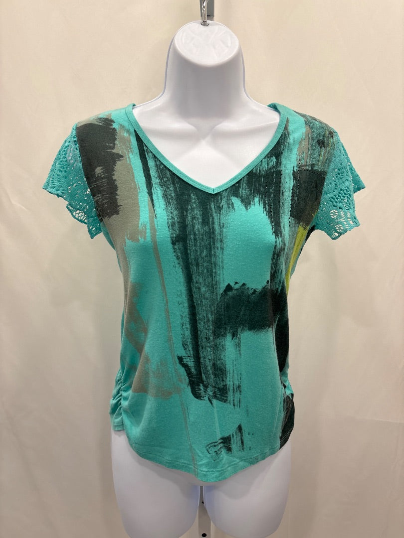 Vanilla sugar collection Shirt, Turquoise/grey, Small