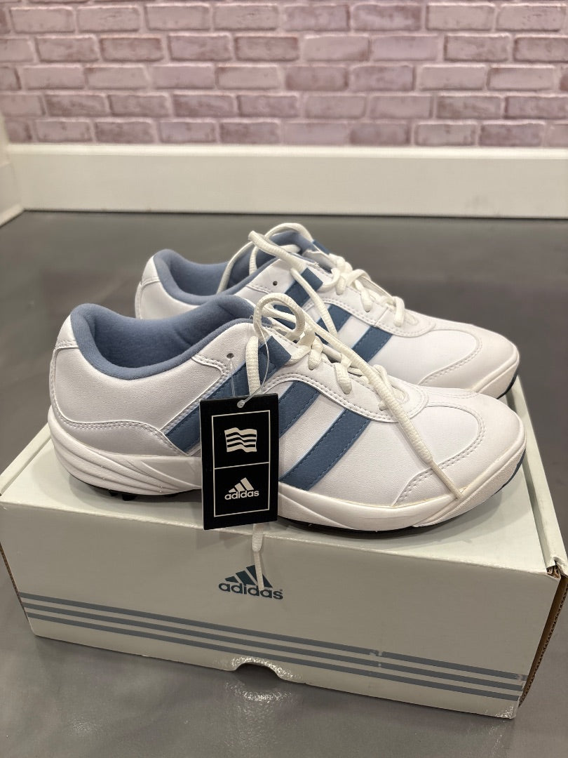 Adidas Golf Sneakers, White/blue, 7.5, Used - Good