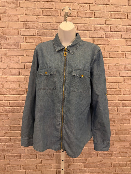 Michael Kors Shirt, Blue, Large, Used - Good