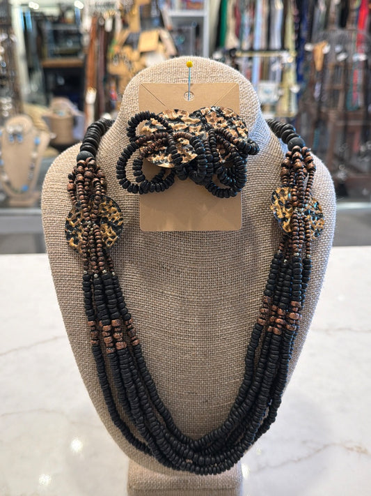 Various Matching Jewelry Set, Brown multi, One Size, Used - Good