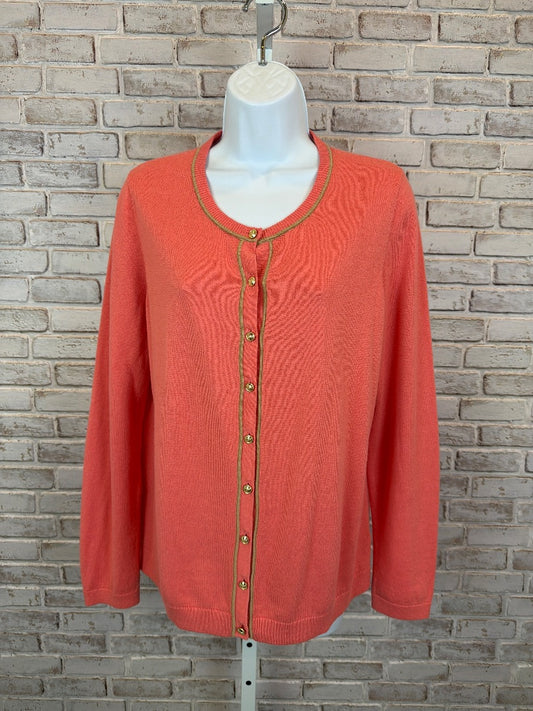 Talbots Cardigan, Pink punch, Large, Used - Good