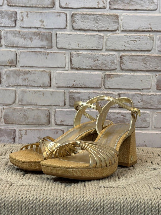 Sam & Libby Heels – Gold, Size 8.5 – Excellent Condition