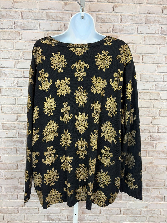 Peter Nygard Cardigan, Black/gold, One Size, Used - Excellent