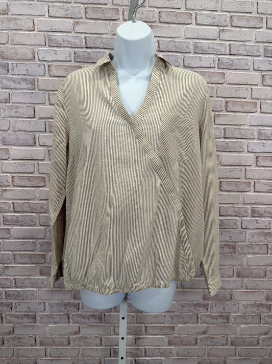 J.jill Shirt, Beige/white stripes, Small, Used - Good