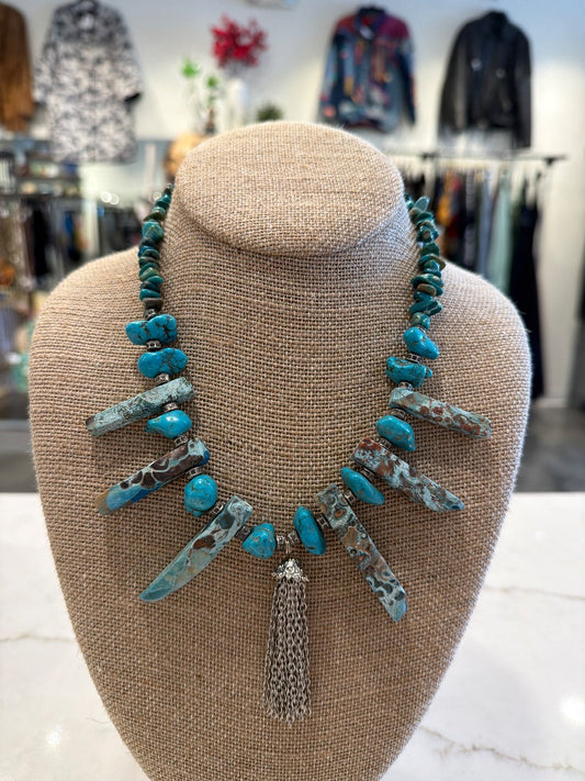 Various Necklace, Turquoise/silver, One Size, Used - Excellent