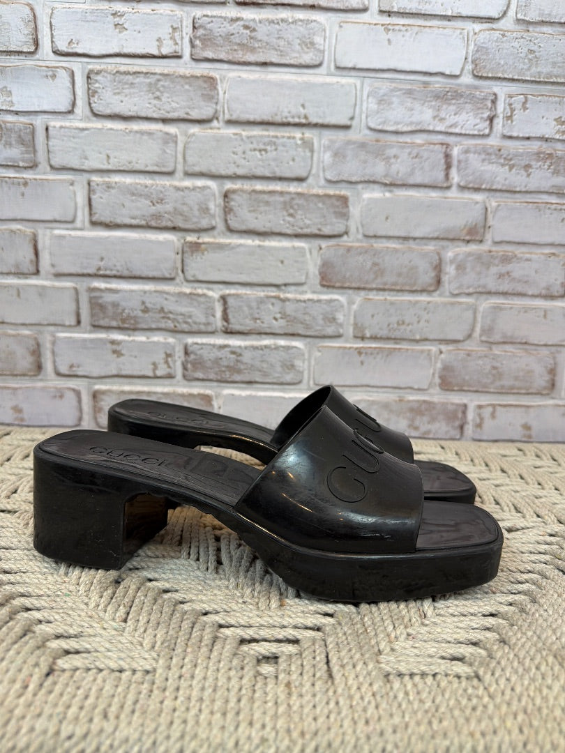 Gucci Sandals, Black, 38, Used - Good