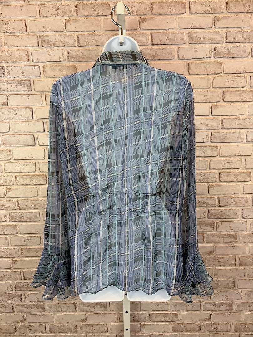 Cabi Shirt, Blue plaid, Medium, Used - Good