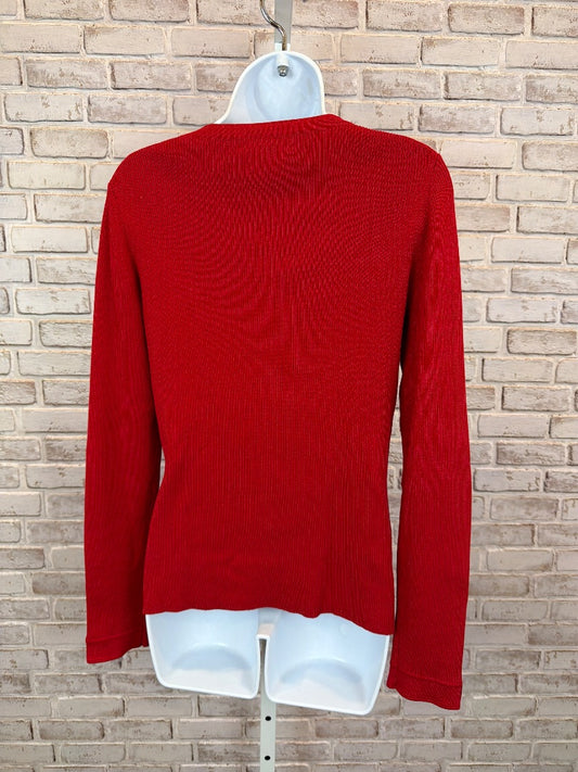 Emanuel Ungaro Silk blend Cardigan, Red, Small, Used - Excellent