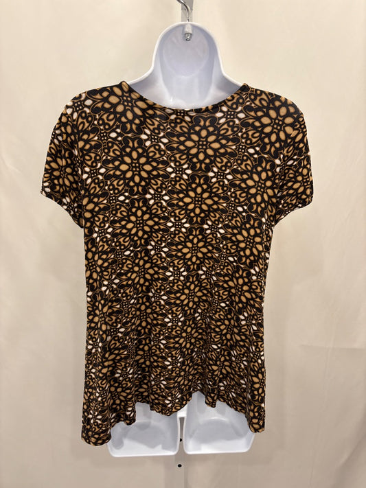 New York & Company Shirt, Brown/black/white, Small