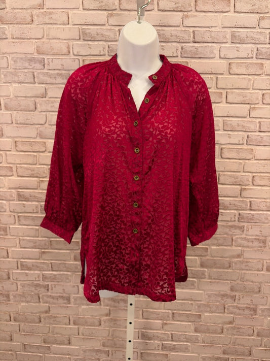 Anthropologie Shirt, Red/magenta, XS, New With Tags